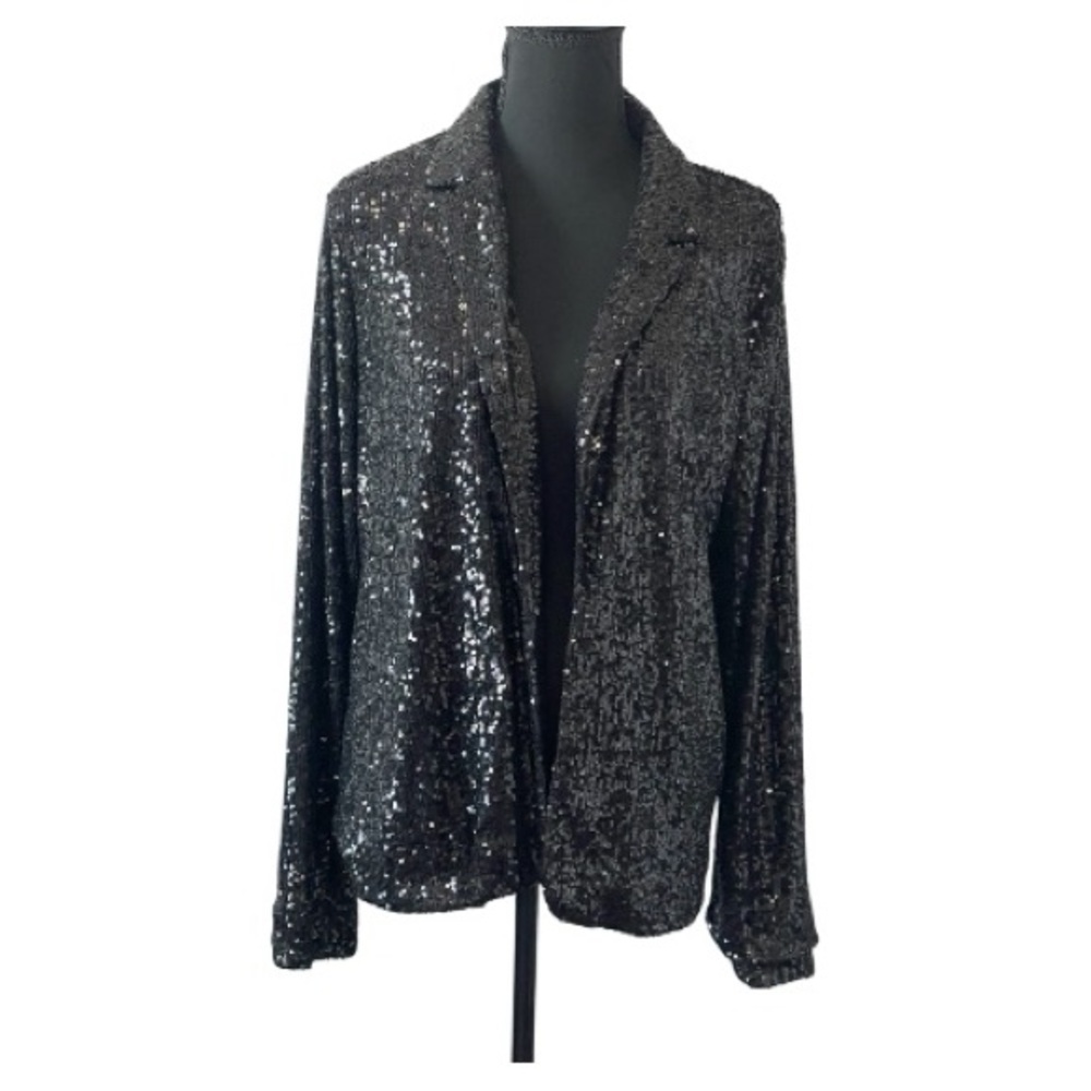 Cable & Gauge Black Sequin Blazer - Picture 2 of 8